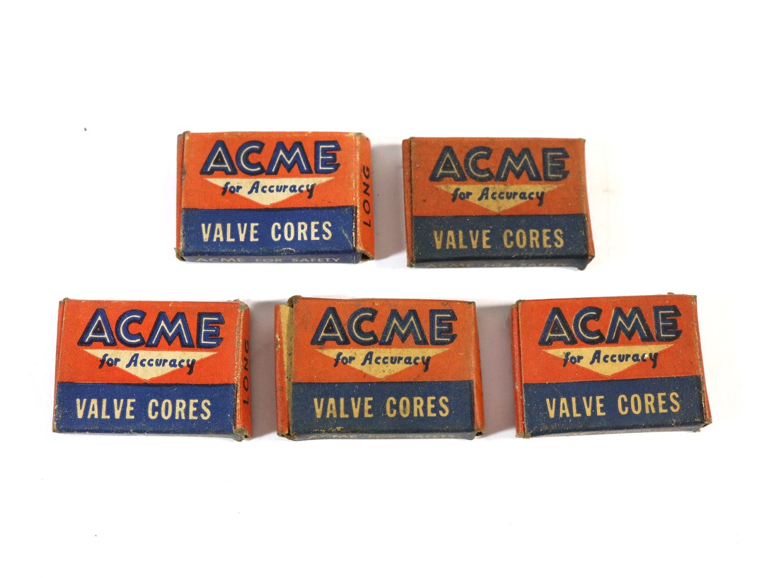 Set of 5 Acme Valve Cores Boxes Vintage Tire Valves LONG Etsy