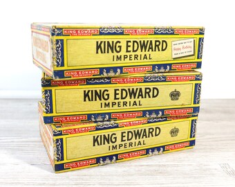 Set of 3 Vintage King Edward Cigar Boxes