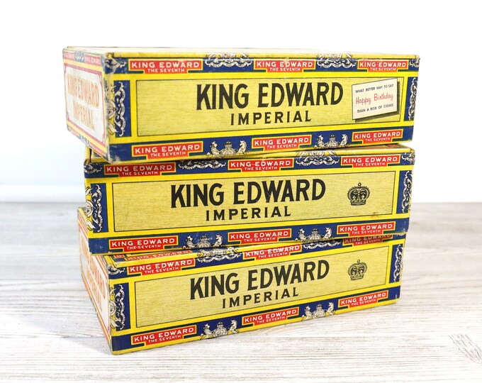 Set of 3 Vintage King Edward Cigar Boxes Etsy