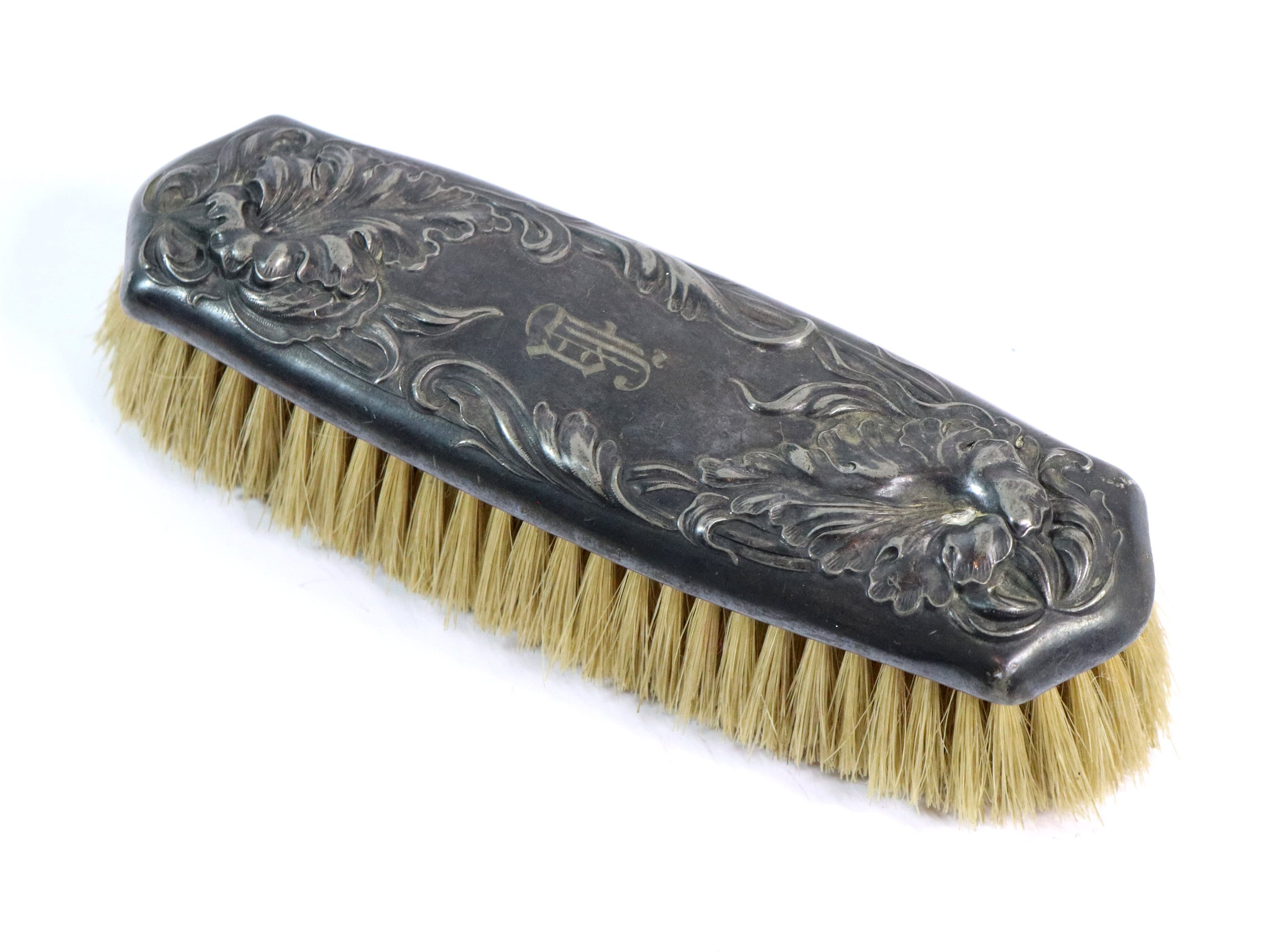 Antique Victorian Repousse Silver Plated? Curved Clothes Brush or Hair brush Sterling Silver Clothes Brush - Etsy main image 3