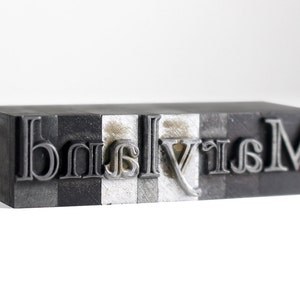 MARYLAND - 36pt Vintage Metal Letterpress