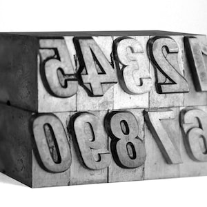 NUMBERS - 36pt Metal Letterpress