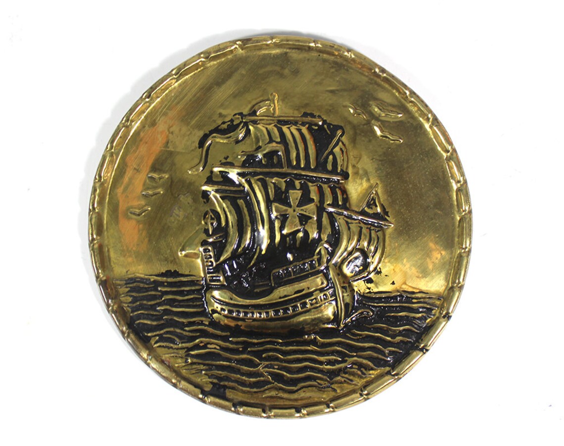 Brass Ship Wall Hanging Etsy