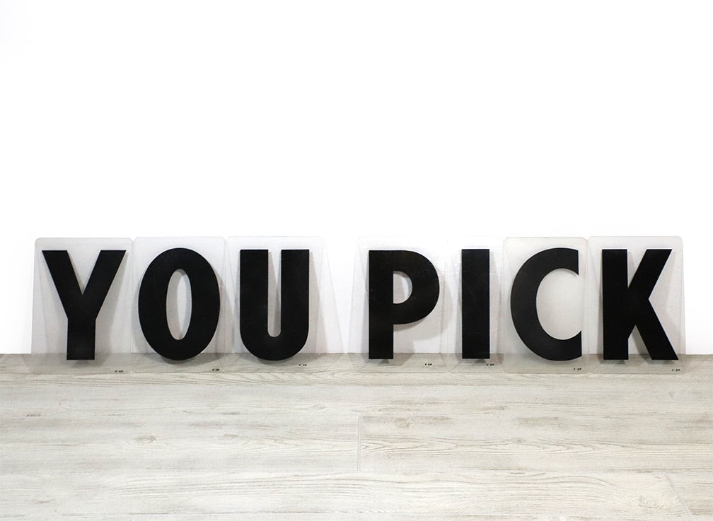 YOU PICK - Vintage Acrylic Marquee - 8 Inch Clear Plastic Letters