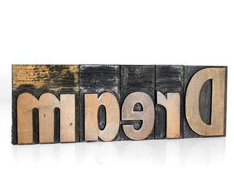 DREAM in 3" Wooden Letterpress