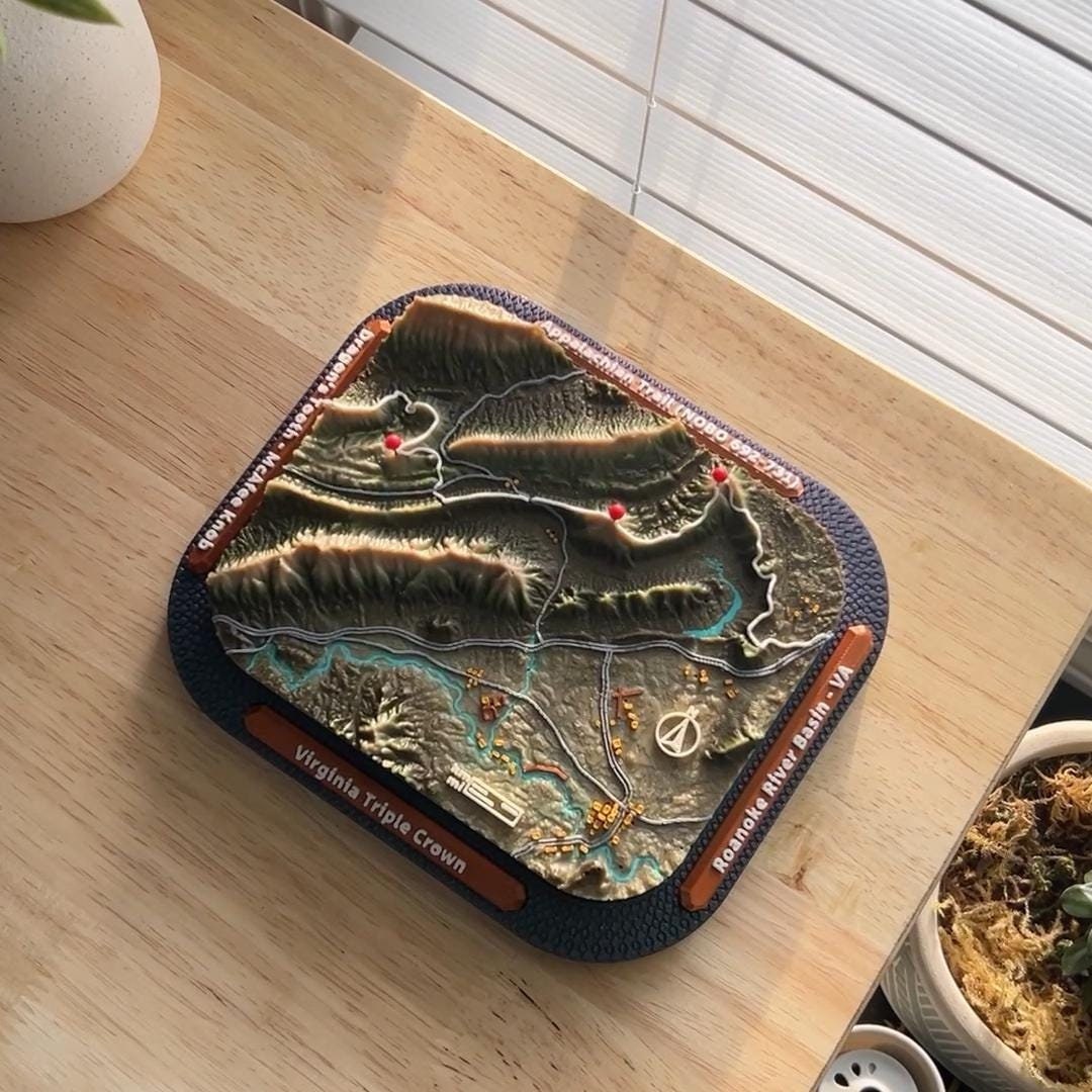 Roanoke Basin Virginia Triple Crown Appalachian Trail 3D