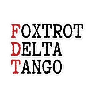 Foxtrot Delta Tango (FDT) sticker