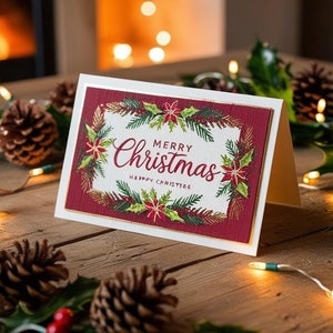 lot de 5 Cartes de Noël numérique minimaliste Happy Holidays, téléchargement instantané, Modifier avec TEMPLETT