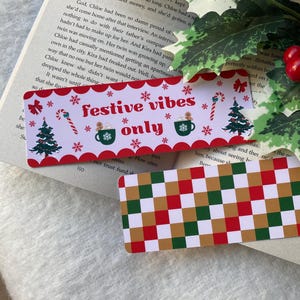 Christmas Bookmark | Festive Bookmark | Seasonal Bookmark | Xmas Bookmark | Festive Vibes Bookmark | Gift For Book Lover | Book Club