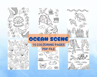 Ocean Scene Colouring Pages | Fun And Bold Designs | Colouring Book For Relaxation | Sea Life Theme