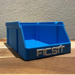 Satisfactory FICSIT Screw Bin – 3D Printed Stackable Game Prop | Sci-Fi Gamer Desk Organizer | Gaming Gift