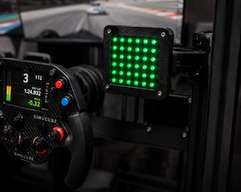 Affichage LED pour tableau de bord Sim Racing | Tableau de bord SimHub | Écran de télémétrie USB-C en fibre de carbone pour iRacing, Assetto Corsa, ACC, rFactor2