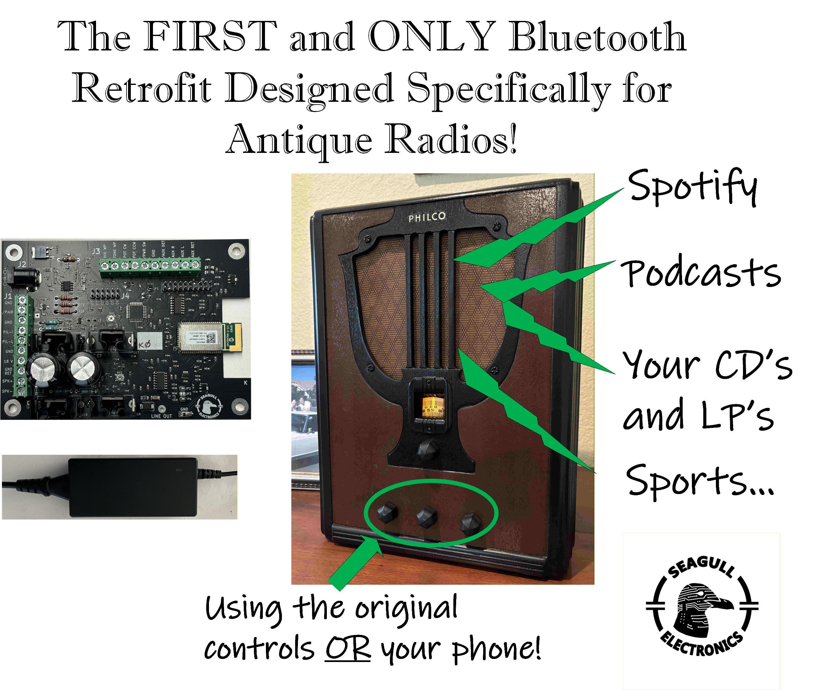 Bluetooth PCB for Antique Radios - This PCB and DC Power Supply Are the ...