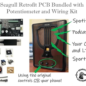 Bluetooth PCB for Antique Radios  Bundled with Potentiometer and Wiring Kit