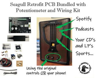 Bluetooth PCB for Antique Radios  Bundled with Potentiometer and Wiring Kit