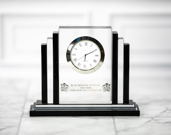 Engraved Crystal Clock - Personalized Gift for Retirement, Anniversary, Corporate Awards