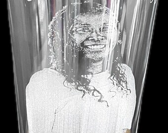 Custom Laser Engraved Beer Glass - 16oz Personalized Pint Glass with Your Design