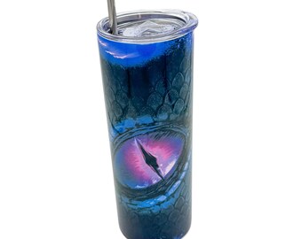 Bold Dragon Eye Design on 20 OZ. Tumbler - Sip in Style