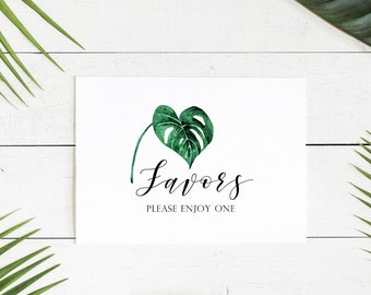 Tropical Favors Wedding Sign Printable | Instant Download | Wedding Favors Signage