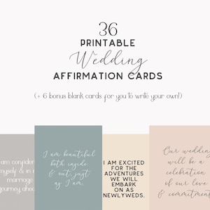 Druckbare Affirmationskarten für Braut oder Bräutigam | Braut zur Verlobung Geschenk | Hochzeitsplaner Digital | Inspirierende Zitat Karten