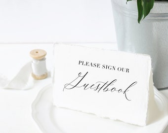 Classic Sign Our Guestbook Wedding Sign Printable | Instant Download | Wedding Day Signage