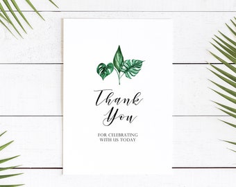 Tropical Thank You Card Sign Printable | Instant Download | Wedding Day Signage