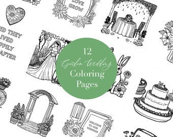 Kids Activity Coloring Pack for Garden Wedding | Printables for DIY Shabby Chic Wedding | Kids Wedding Table | Garden Wedding Coloring Book