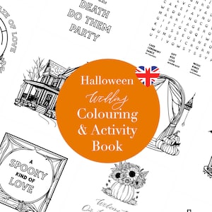 Halloween Hochzeit Kinder Aktivität Malpaket | Printables für DIY Hochzeit | Hochzeits-Malbuch | Kinder Hochzeit Gastgeschenke