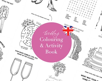 Kids Wedding Activity Colouring Pack | Printables for DIY Wedding | Kids Wedding Table | Wedding Colouring Book | Kids Wedding Favours