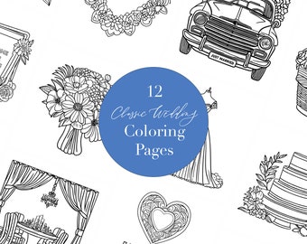 Kids Activity Coloring Pack for Classic Wedding | Printables for DIY Classic Wedding | Kids Wedding Table | Classic Wedding Coloring Book