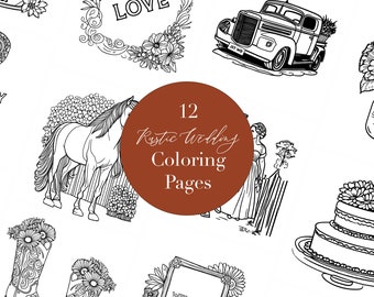 Kids Activity Coloring Pack for Rustic Barn Wedding | Printables for Western Themed Wedding | Kids Wedding Table