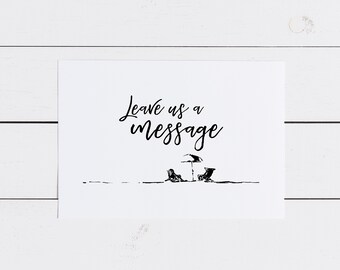 Beach Themed Guestbook Wedding Sign Printable | Instant Download | Coastal Wedding Day Signage