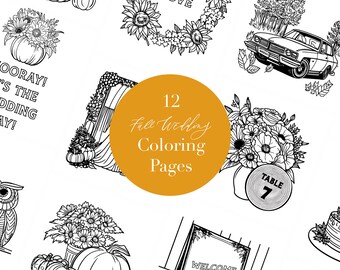 Kids Activity Coloring Pack for Fall Wedding | Printables for DIY Fall Wedding | Kids Wedding Table | Fall Wedding Coloring Book