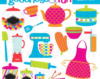 Kitchen Fun Clipart - Digital Kitchen Clipart - Instant Download