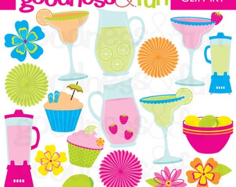 Cheers to Summer Clipart - Digital Summer Party Clipart - Instant Download