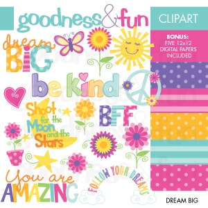 Dream Big Tween Clipart - Digital Tween Clipart - Instant Download