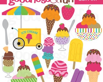 Just Treats Dessert Ice Cream Clipart - Digital Ice Cream Clipart - Instant Download