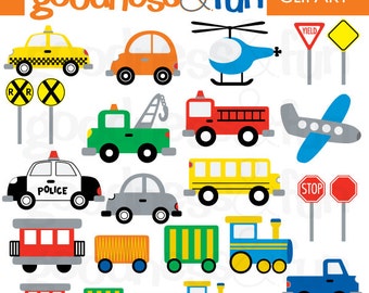 On The Go Transportation Clipart - Digital Transportation / Car / Vehicle Clipart - Instant Download