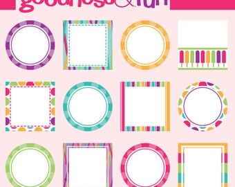 Summer Frames Clipart - Digital Frames Clipart - Instant Download