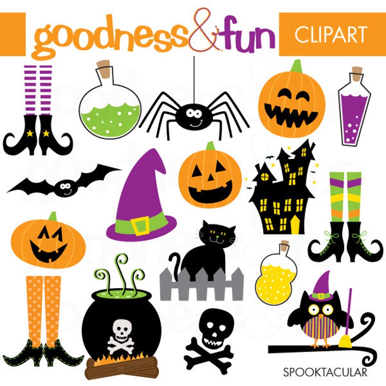 Spooktacular Halloween Clipart Digital Halloween Clipart - Etsy