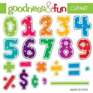 Math is Fun Clipart - Digital Number Math Clipart - Instant Download