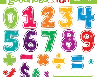 Math is Fun Clipart - Digital Number Math Clipart - Instant Download
