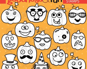 Pumpkin Patch Digital Stamps - Digital Halloween Pumpkin Stamps - Instant Download