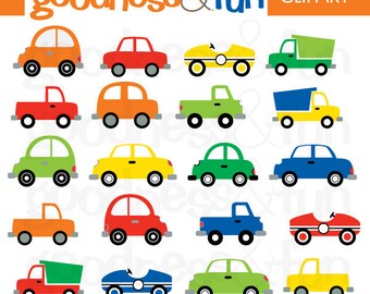 Traffic Jam Transportation Clipart - Digital Cars & Trucks Clipart  - Instant Download