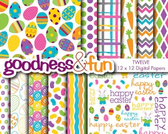 Easter Brights Easter Digital Papers - Digital Easter Paper Pack - Instant Download
