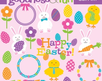 Happy Easter Clipart - Digital Easter Clipart  -  Instant Download