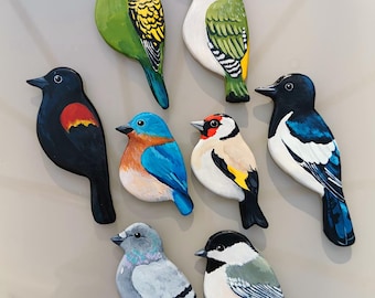 Handmade Clay Bird Magnet | Fridge Decor | Realistic Bird Species | Birdwatching Gifts | Hand Painted Bird lover gift | Gift for bird lovers