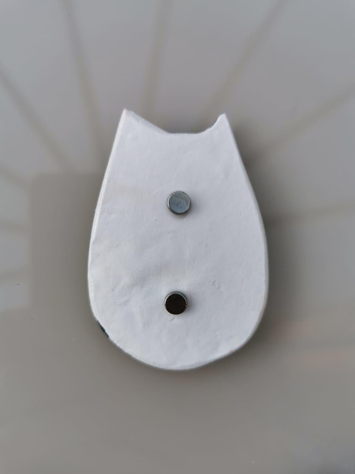 Handmade Clay Cat Magnet | Fridge Decor | Hand-painted Kitten | Pet ...