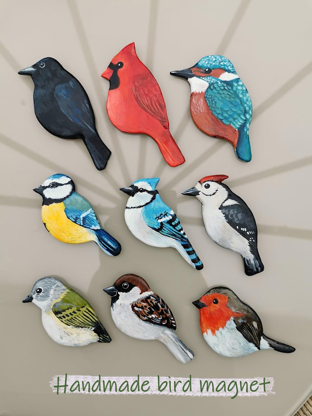Handmade Clay Bird Magnet | Fridge Decor | Realistic Bird Species