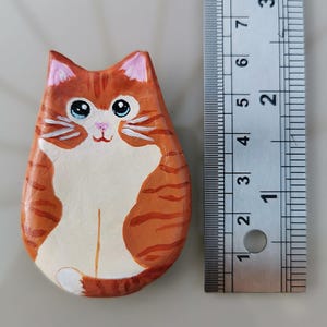 Handmade Clay Cat Magnet | Fridge Decor | Hand-painted Kitten | Pet ...